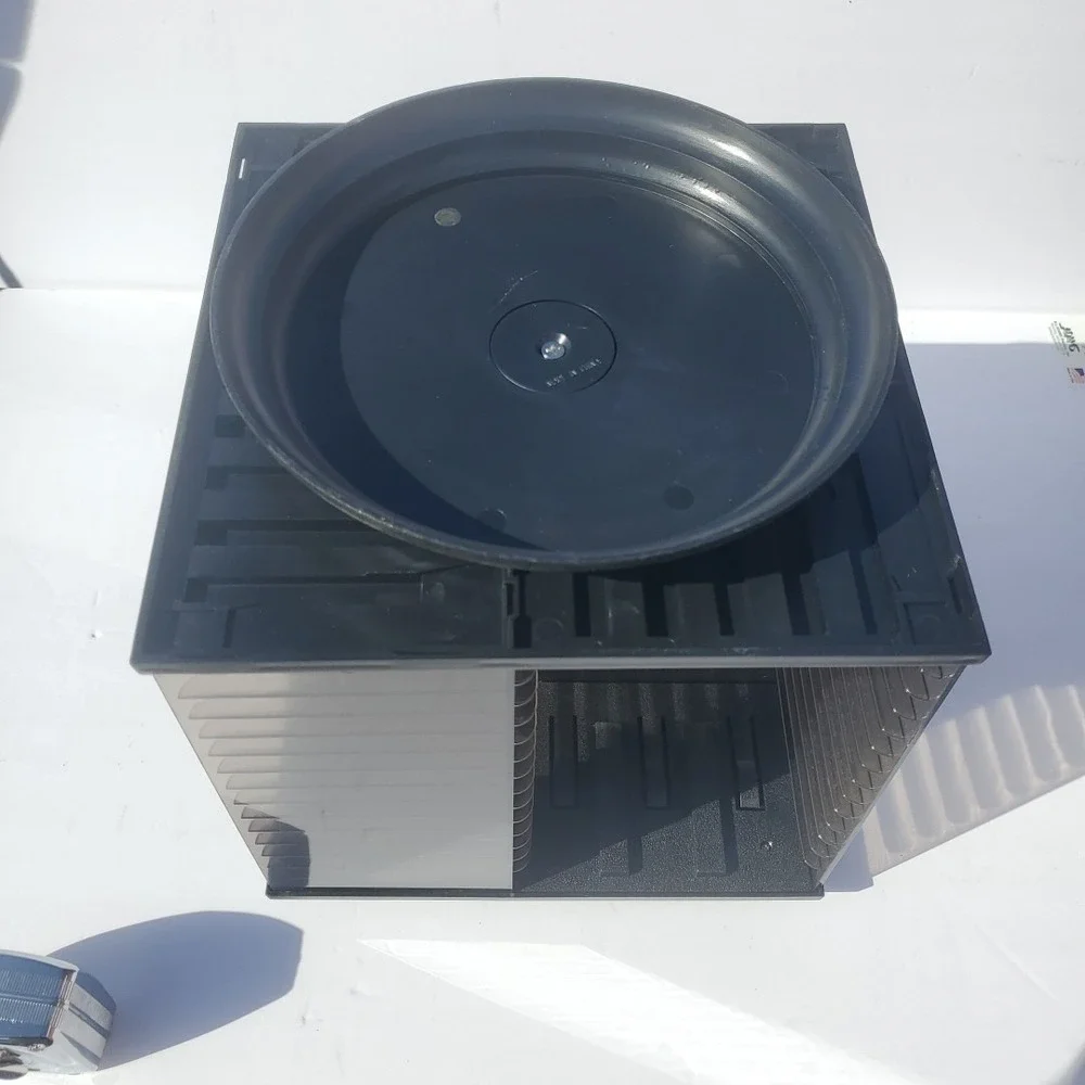 CD Carousel Rack Tower Storage‎ Holder Plastic Round Black Vintage Retro - Picture 9 of 9
